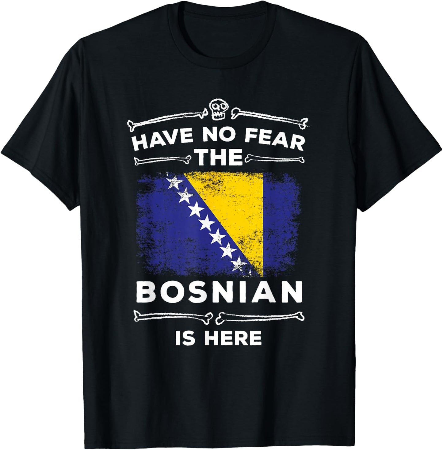 Funny Bosnia Shirt Bosnian Flag Bosnia and Herzegovina Roots T-Shirt - T-Shirt | Black
