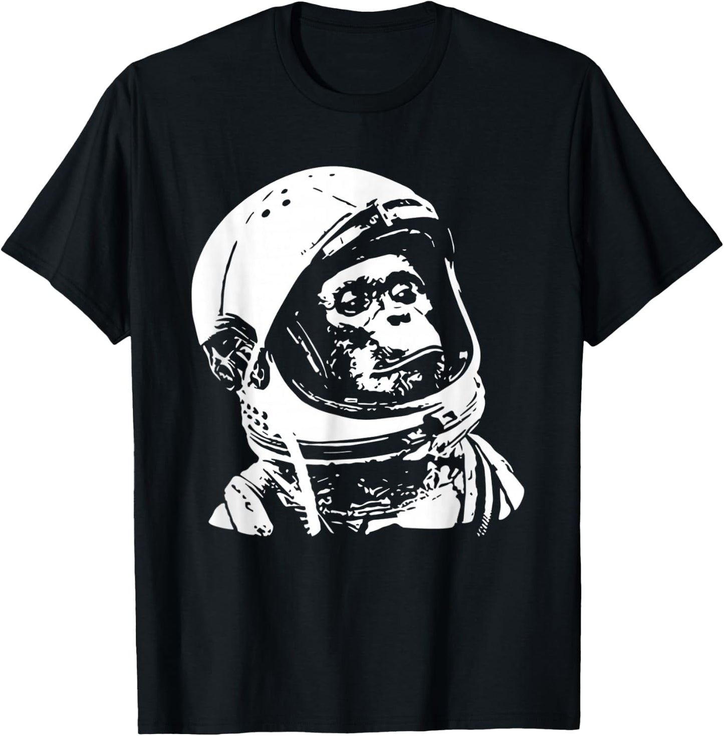 Vintage Space Travel Astronaut Monkey T-Shirt - T-Shirt | Black