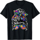 Messy Hair Bun with Bandana Ribbon and Sunglasses Design T-Shirt - T-Shirt | Black