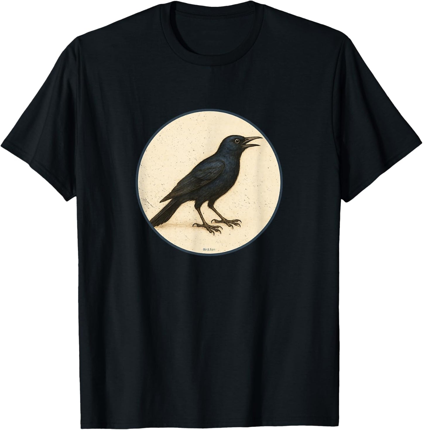 Colorful Retro Common Grackle Bird Design T-Shirt - T-Shirt | Black