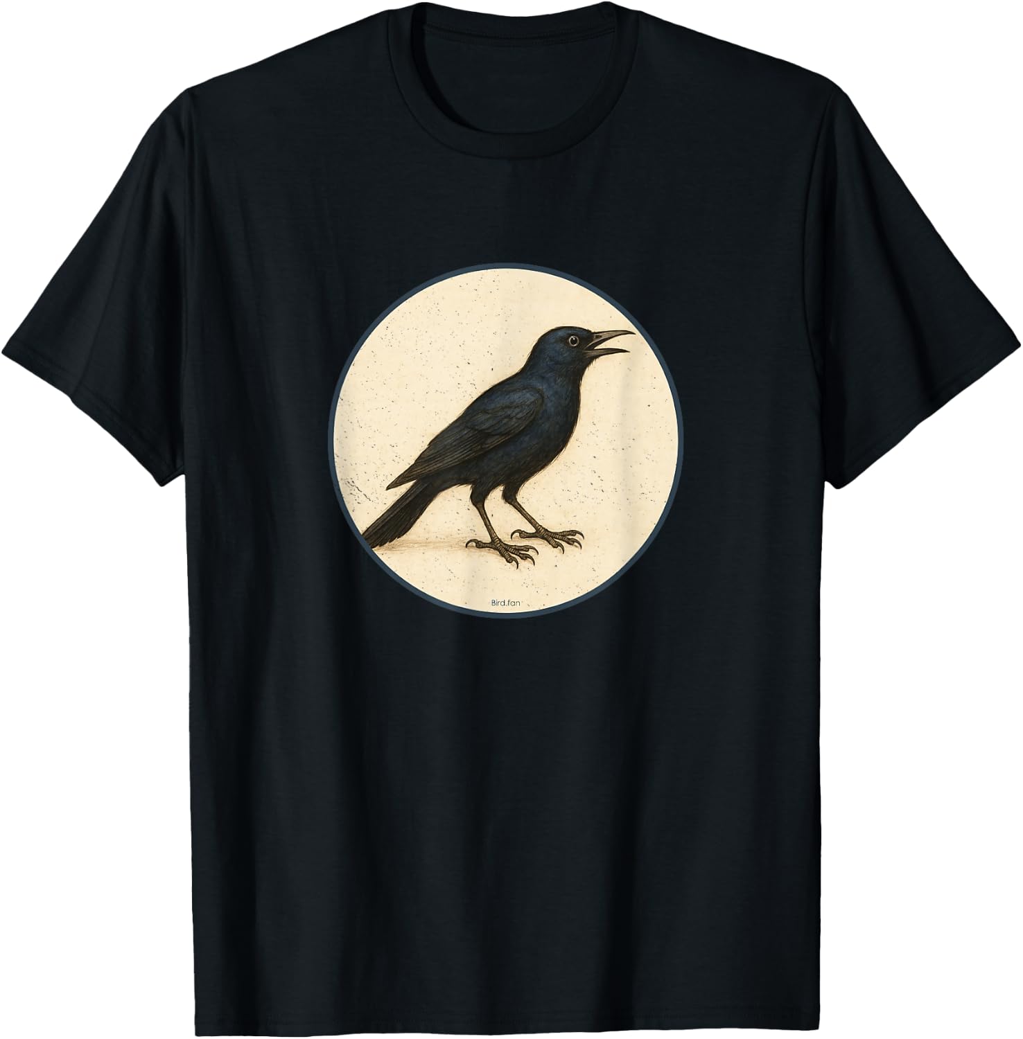 Colorful Retro Common Grackle Bird Design T-Shirt - T-Shirt | Black