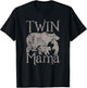 Twin Mama Mom Distressed Mothers Day T-Shirt - T-Shirt | Black