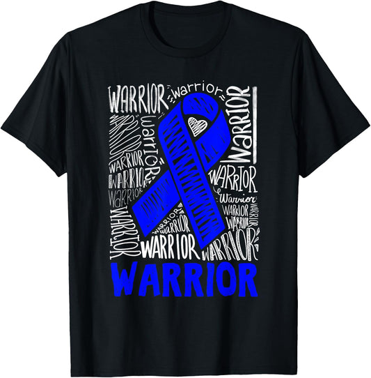Colon Cancer Survivor Chemo Warrior Awareness Support Gift T-Shirt - T-Shirt | Black