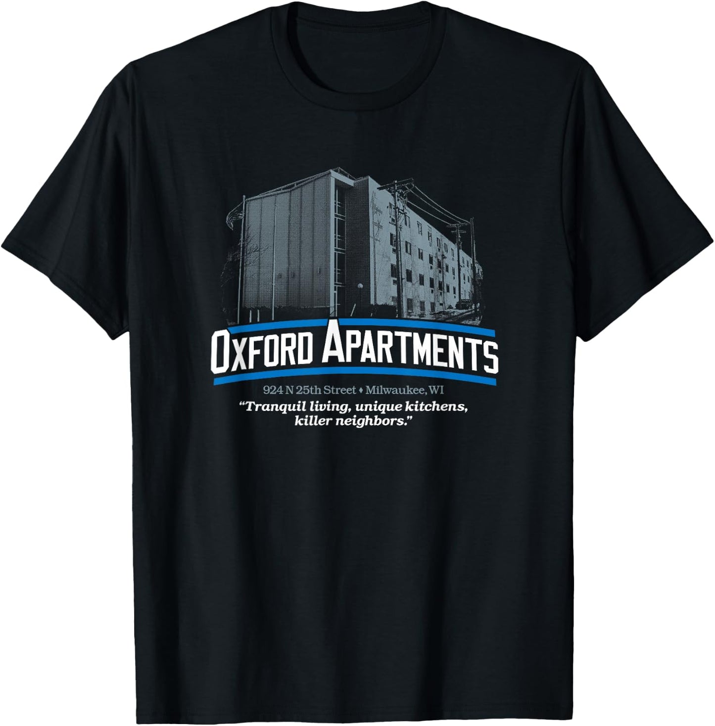 Oxford Apartments Milwaukee, WI - True Crime History 80s 90s T-Shirt - T-Shirt | Black