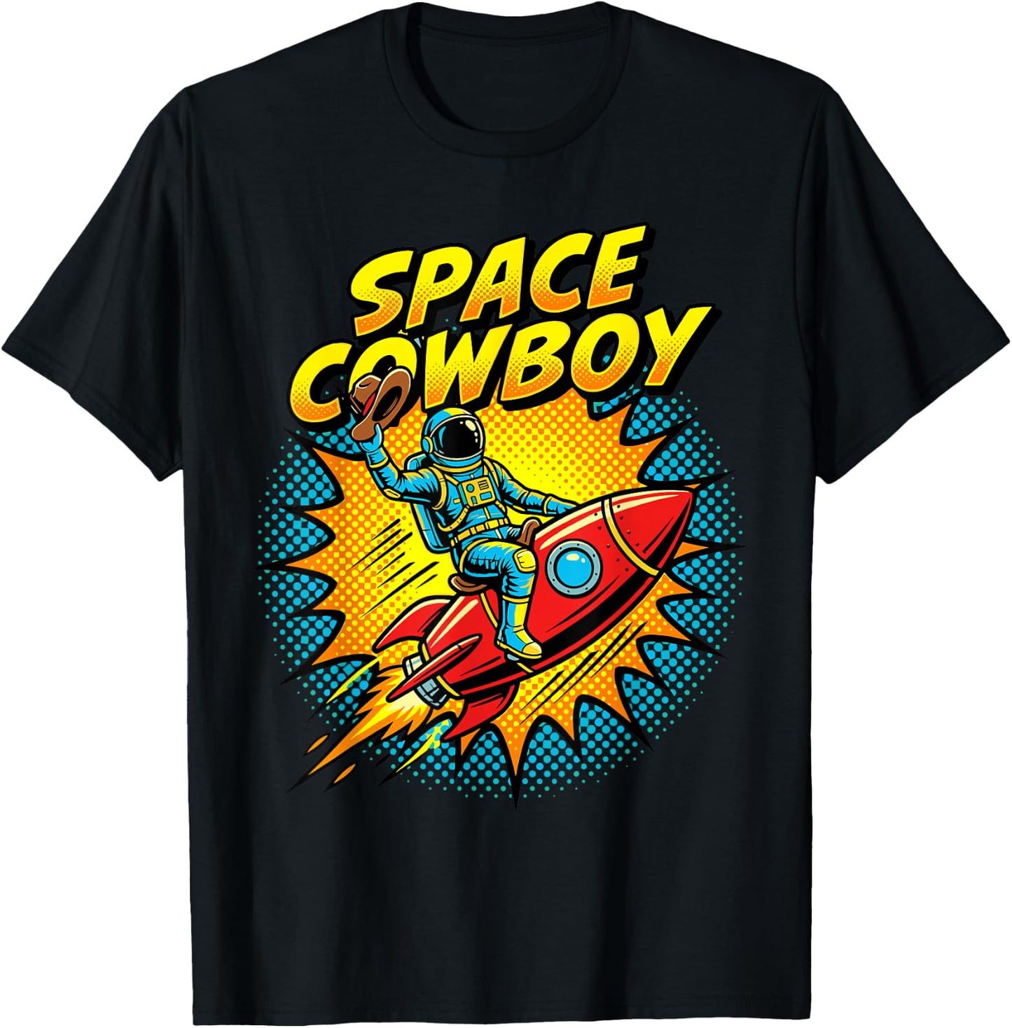 Funny Space Cowboy Quote for Sci-Fi Lovers Comic Style T-Shirt - T-Shirt | Black