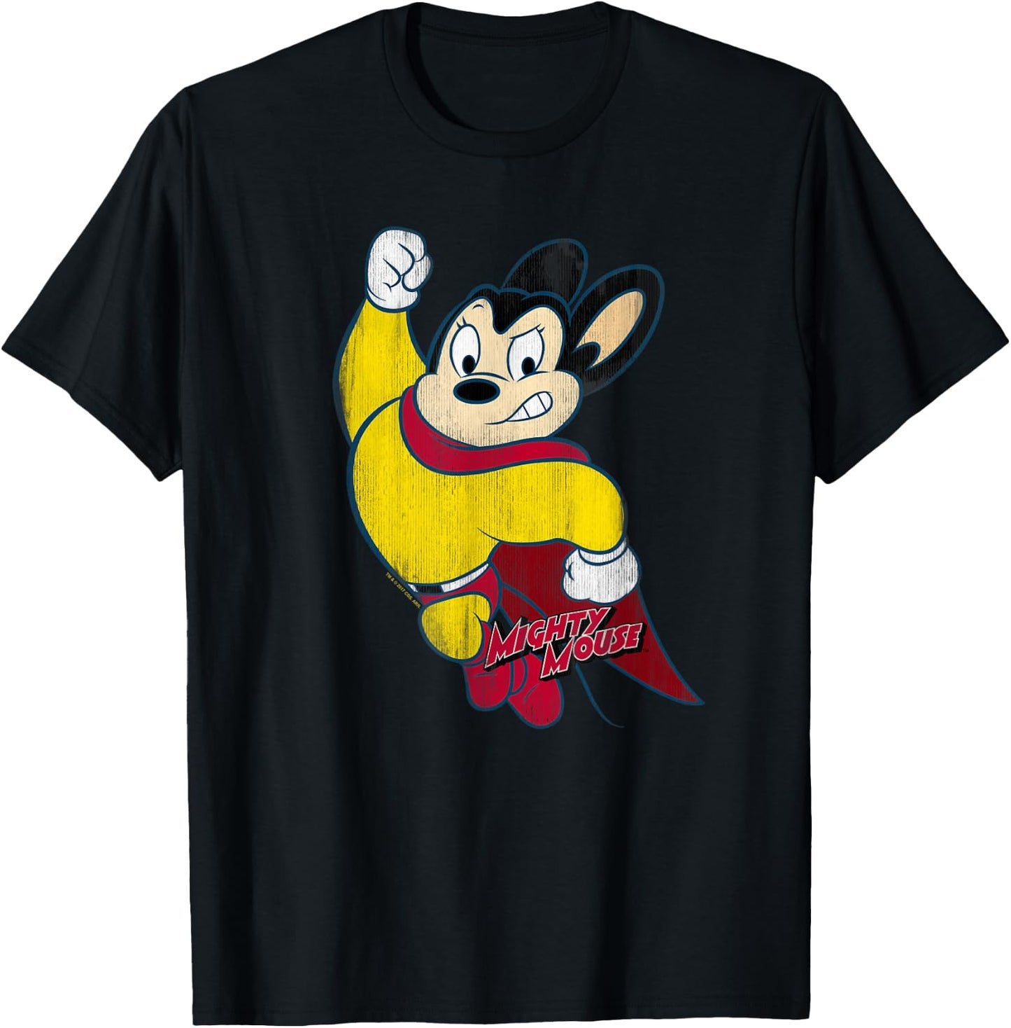 Mighty Mouse Classic Hero T-Shirt - T-Shirt | Black