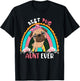 Best Pug Aunt Ever Cute Rainbow Flowers Dog Mother's Day Women T-Shirt - T-Shirt | Black