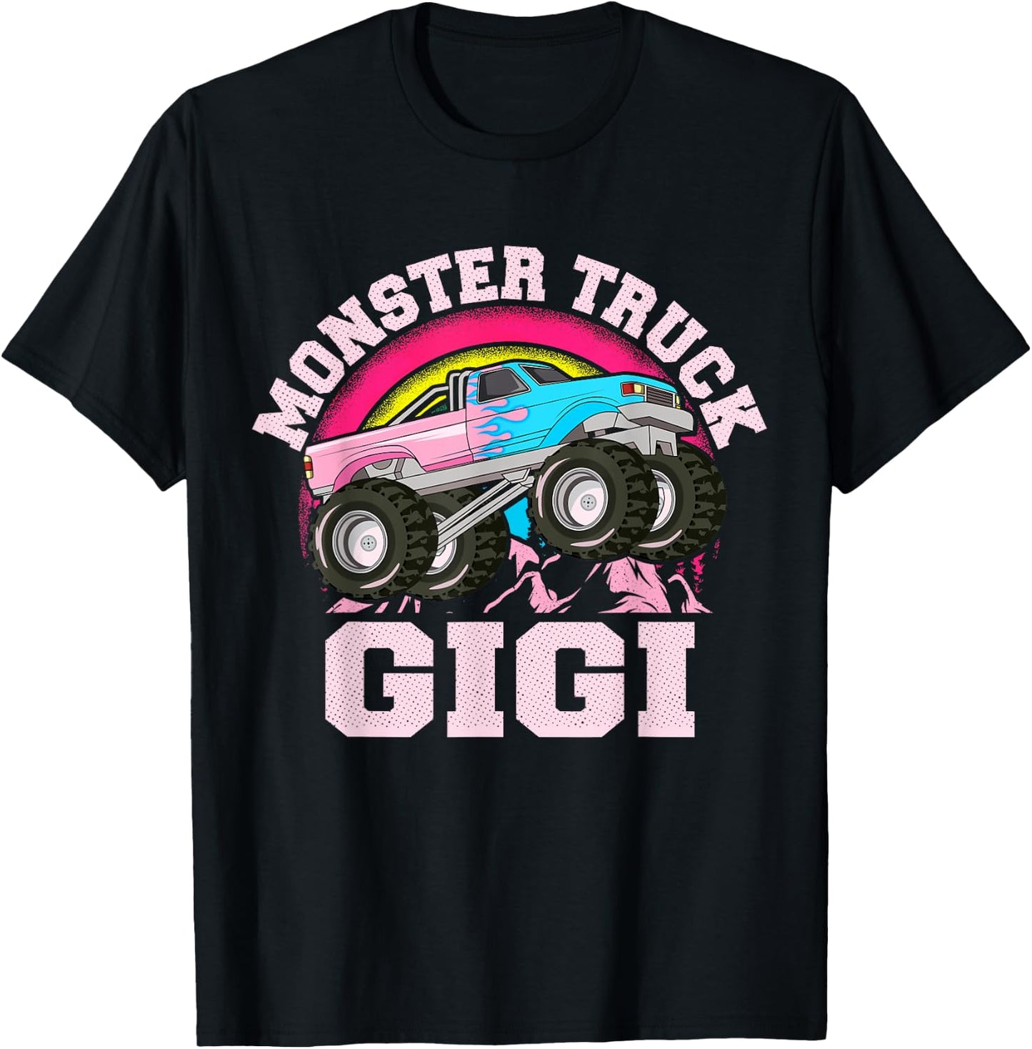 Monster Truck Gigi Matching Family Monster Truck Grandma T-Shirt - T-Shirt | Black