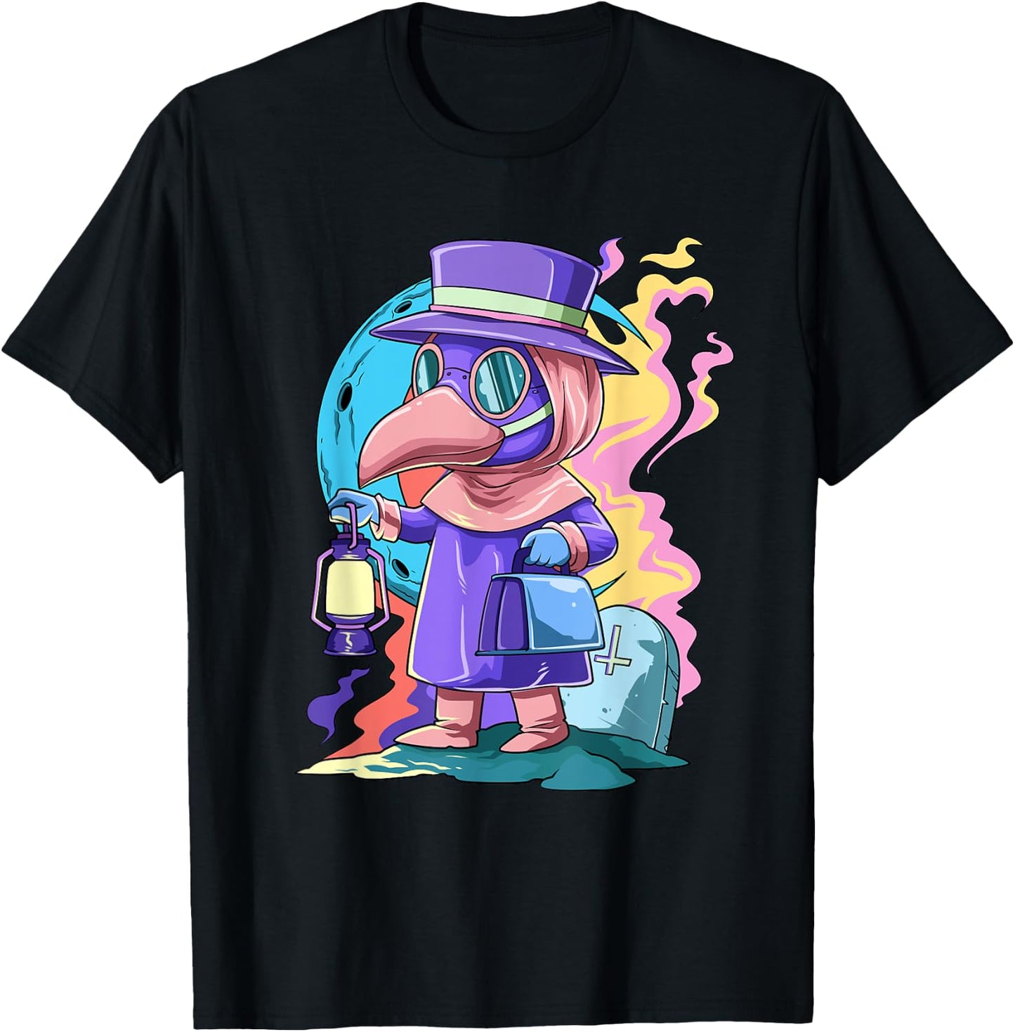 Kawaii Plague Doctor Pastel Goth Medieval T-Shirt - T-Shirt | Black