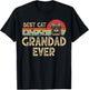 Vintage Best Cat Grandad Ever Cat Daddy Gift T-Shirt - T-Shirt | Black