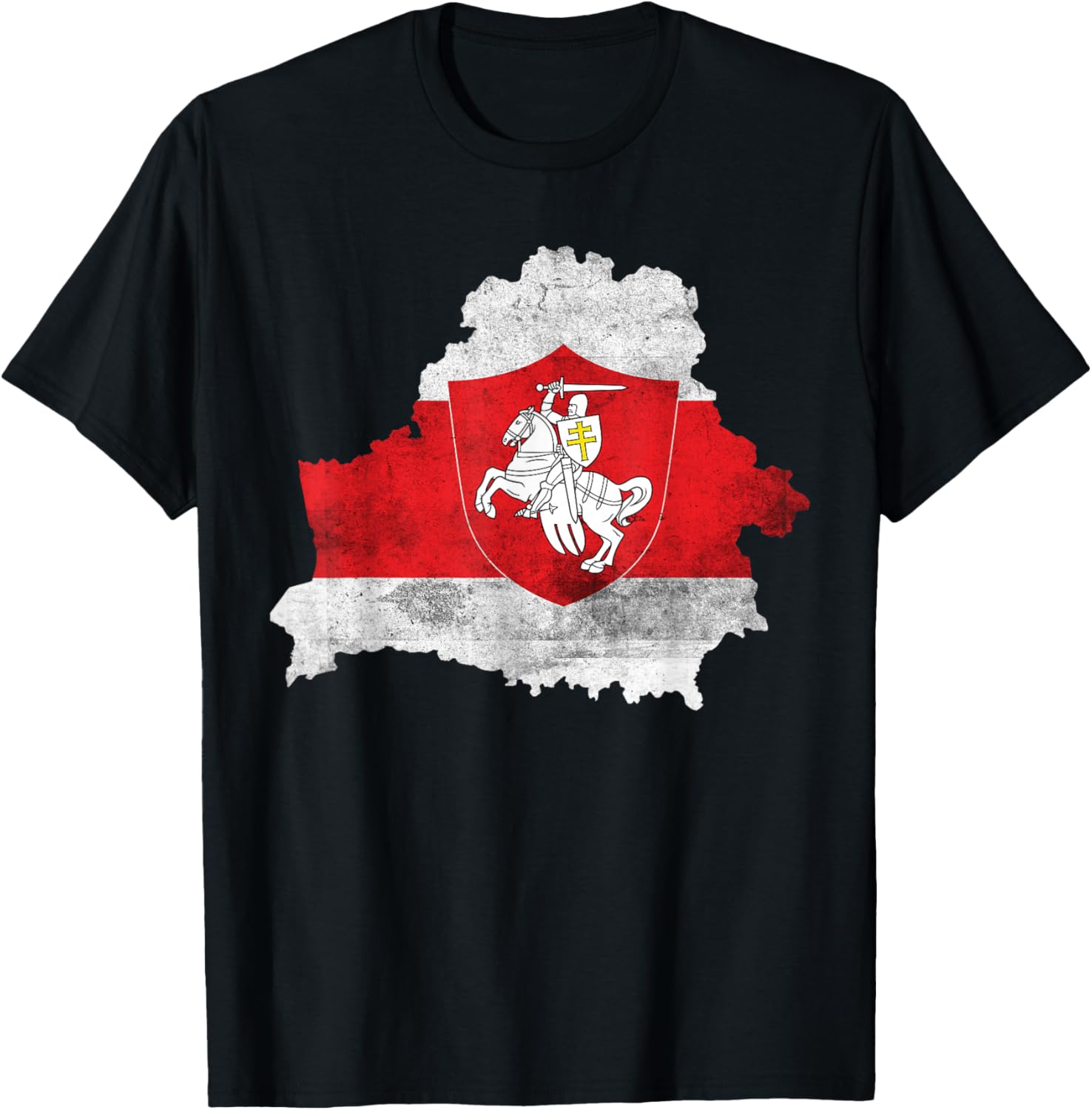 Belarus Pogonya White Red White Flag Protest Symbol T-Shirt - T-Shirt | Black