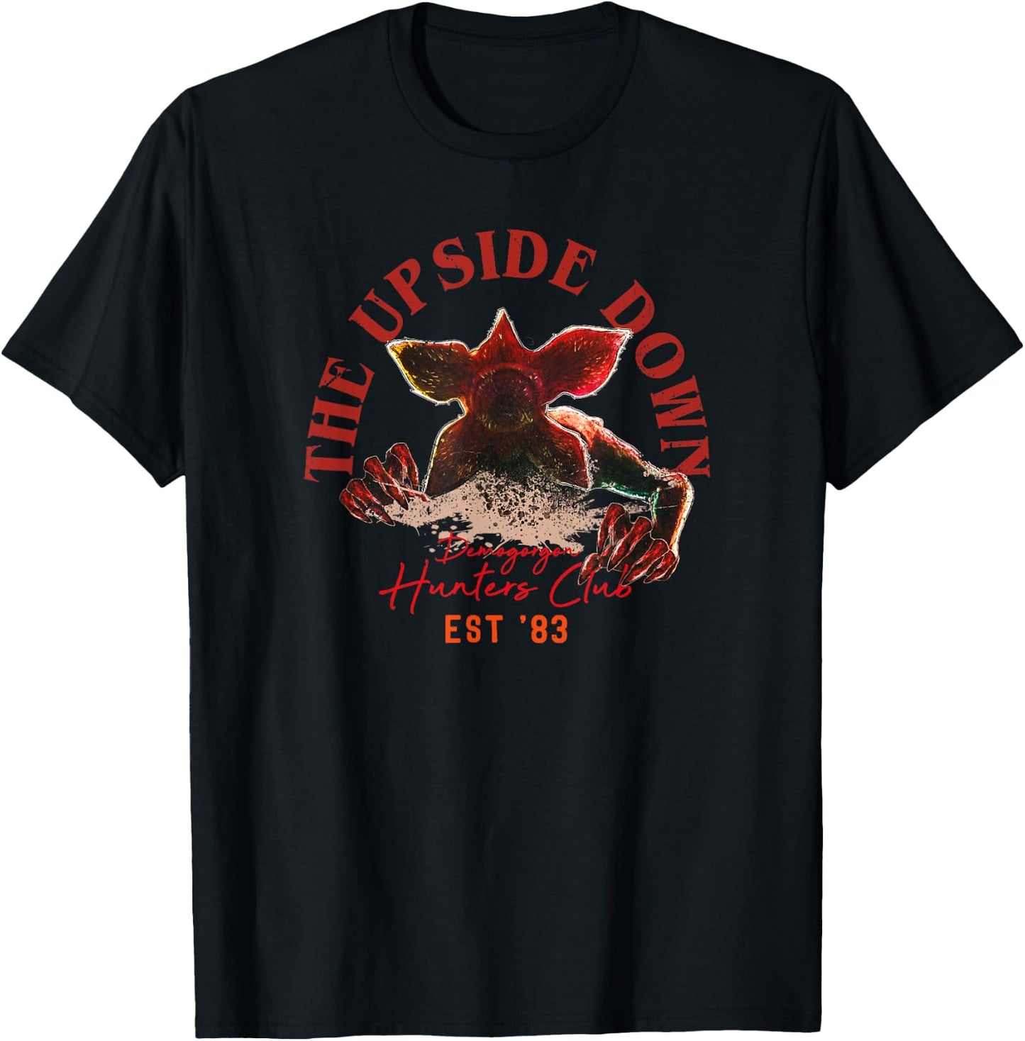 Stranger Things Halloween The Upside Down Demogorgon Hunters T-Shirt - T-Shirt | Black
