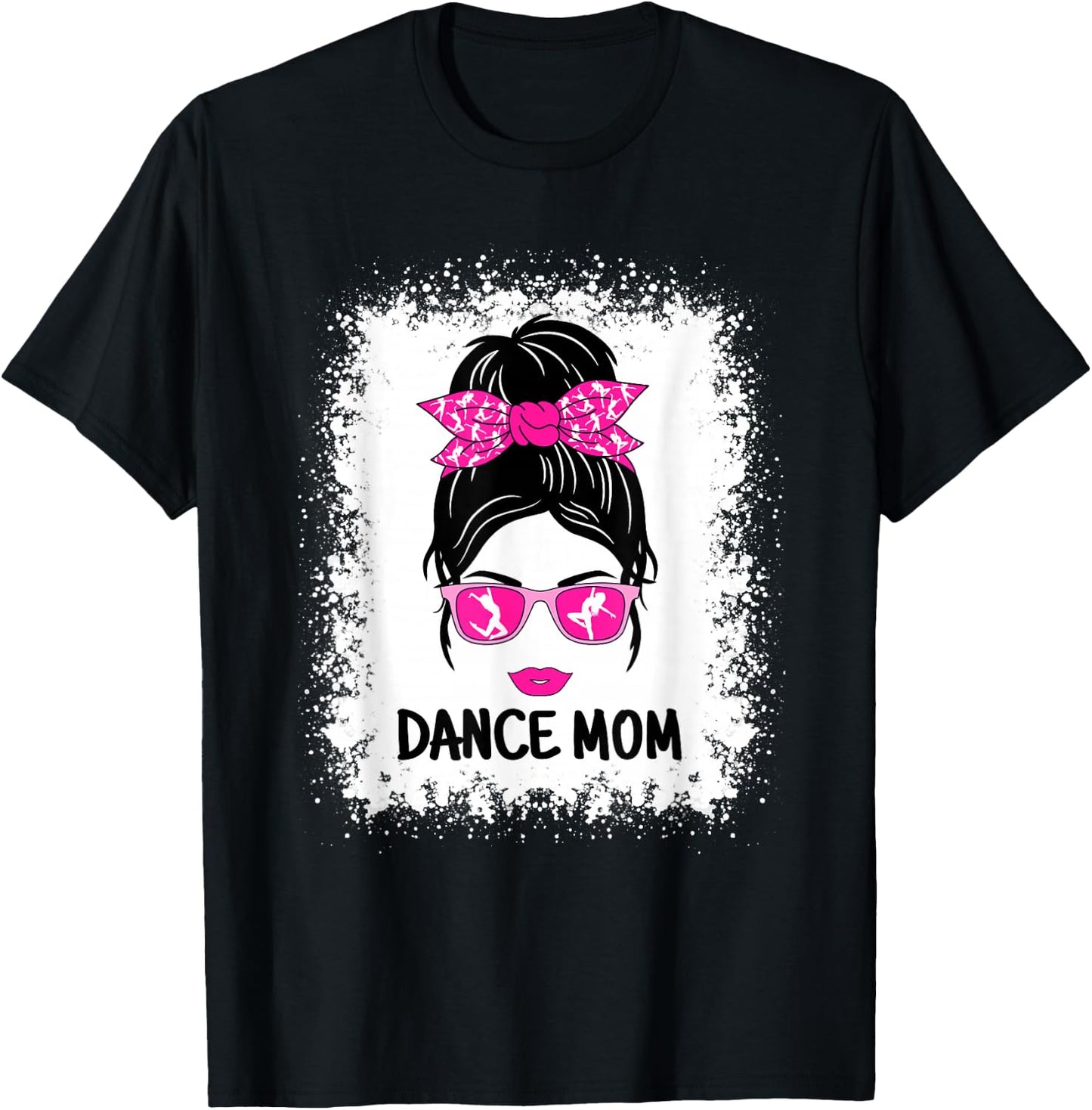 Funny Dance Mom Messy Bun Women Ladies Dancing ,Black T-Shirt - T-Shirt | Black