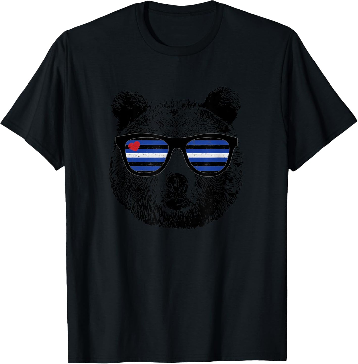 Gay Bear Leather Pride Flag Colors Distressed T-Shirt - T-Shirt | Black