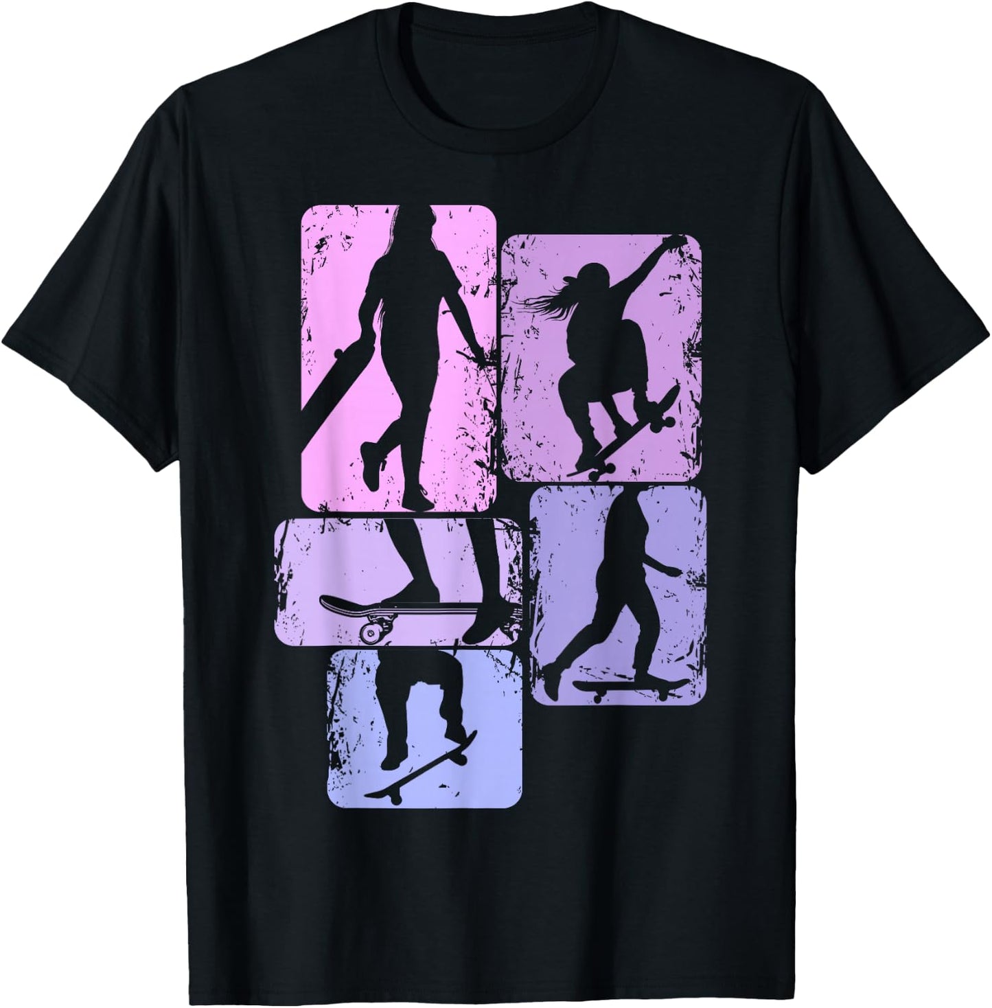 Skateboard Girl's Skater Girl Skateboard Children T-Shirt - T-Shirt | Black