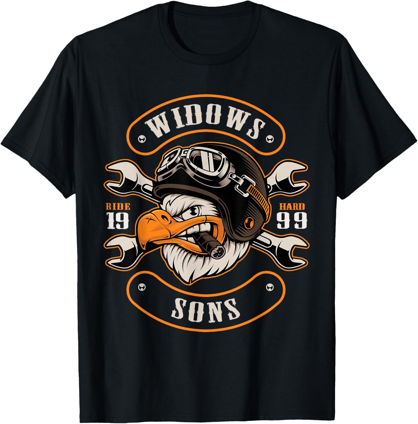 Smokin' Eagle Widows Sons Masonic T-Shirt - T-Shirt | Black