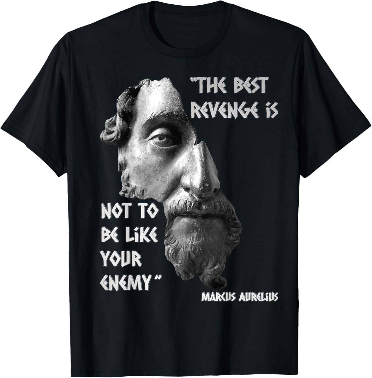 Marcus Aurelius Stoic Wisdom Best Revenge Quote T-Shirt - T-Shirt | Black