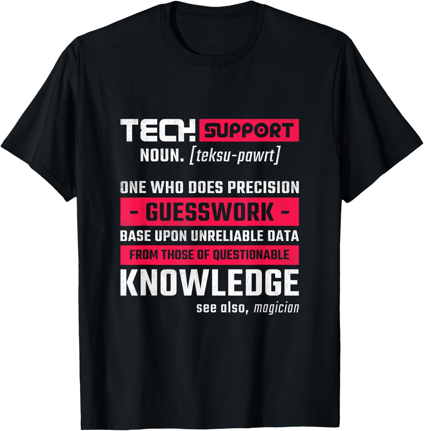 Funny Help Desk Gifts For Technical Support Tech Support Definition, Help Desk T-Shirt - T-Shirt | Black