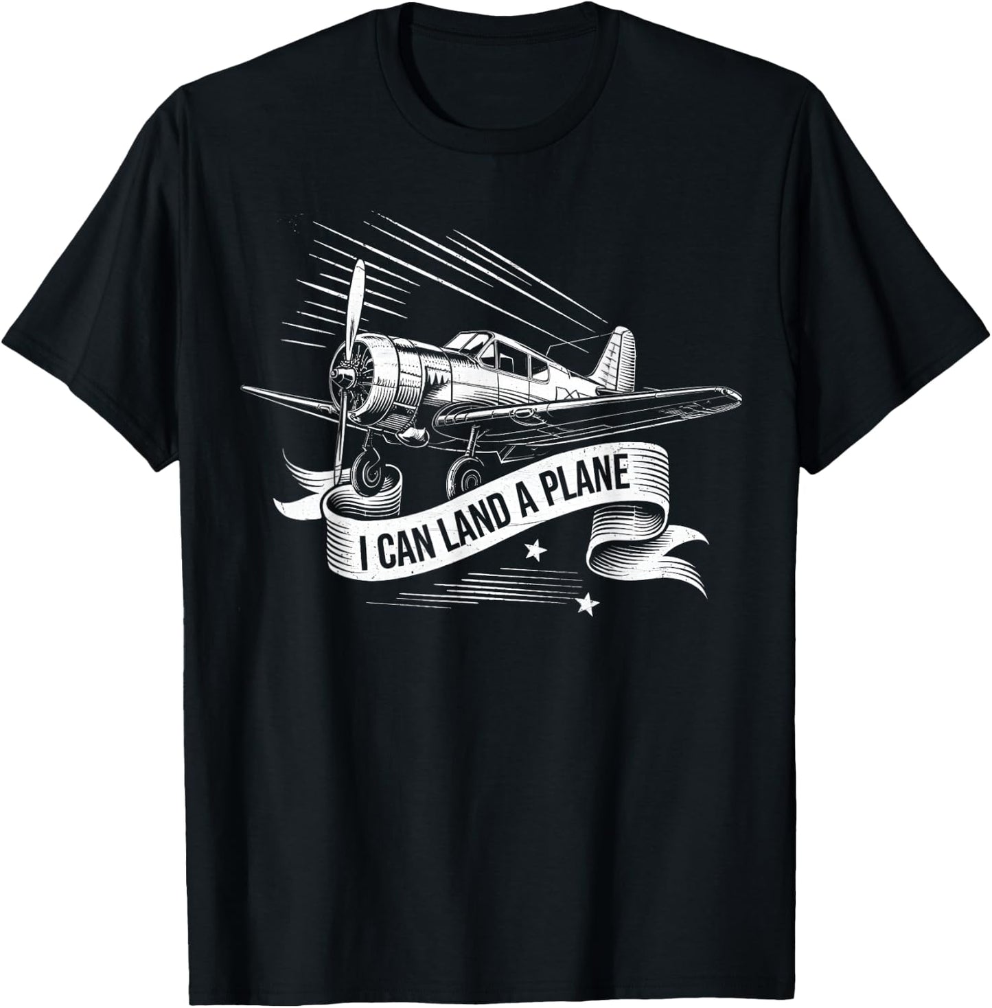 Retro I Can Land A Plane Vintage Aviation Funny Quote Pilot T-Shirt - T-Shirt | Black