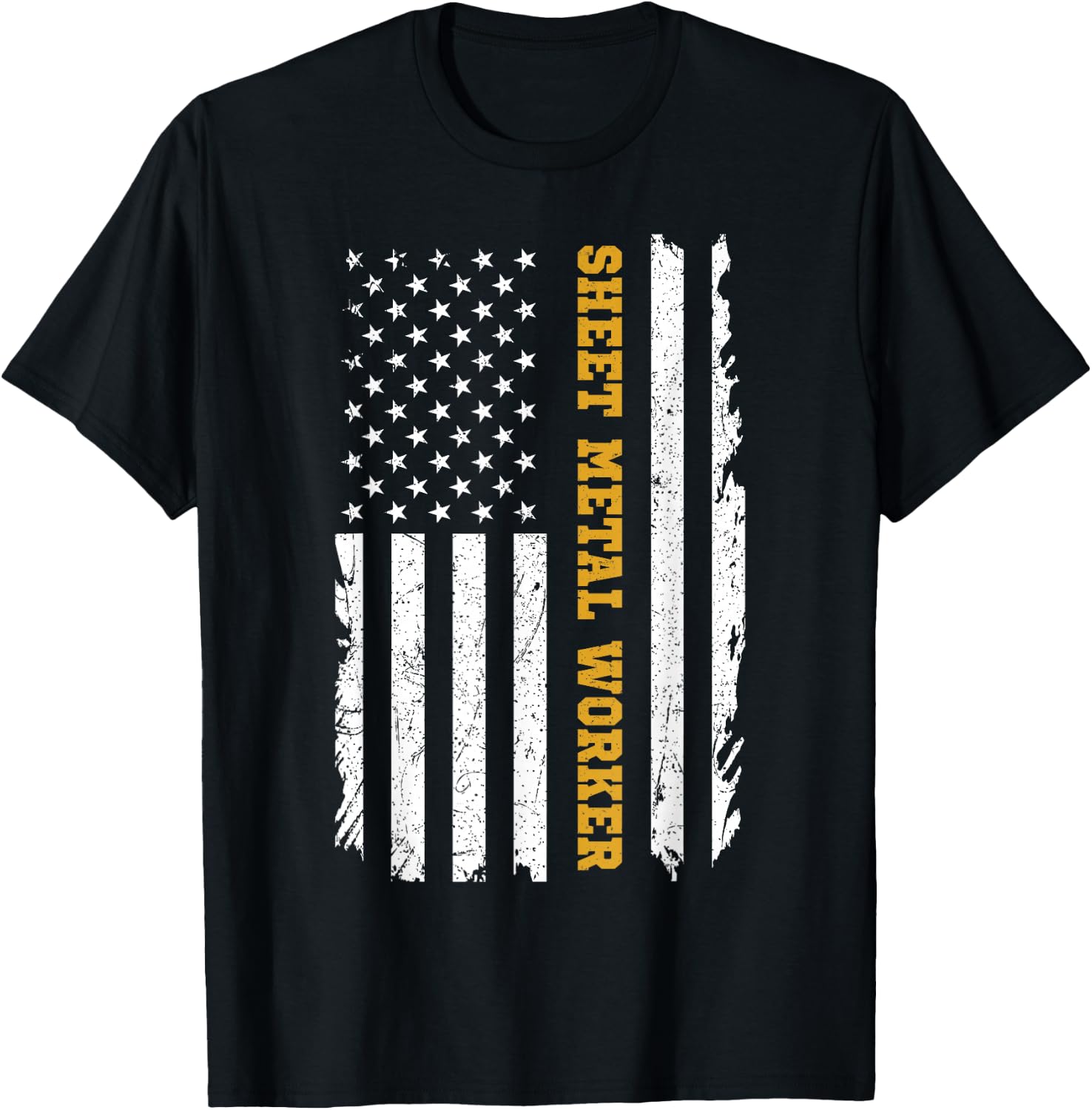 Sheet Metal Workers US Flag T-Shirt - T-Shirt | Black