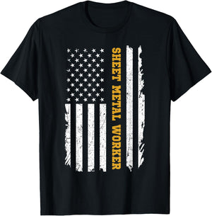 Sheet Metal Workers US Flag T-Shirt - T-Shirt | Black