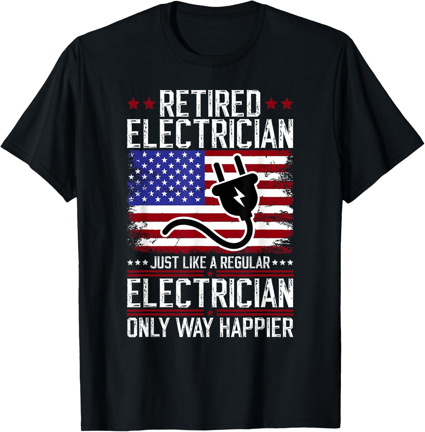 Funny Retired Electrician Retirement Electrician Retirement T-Shirt - T-Shirt | Black