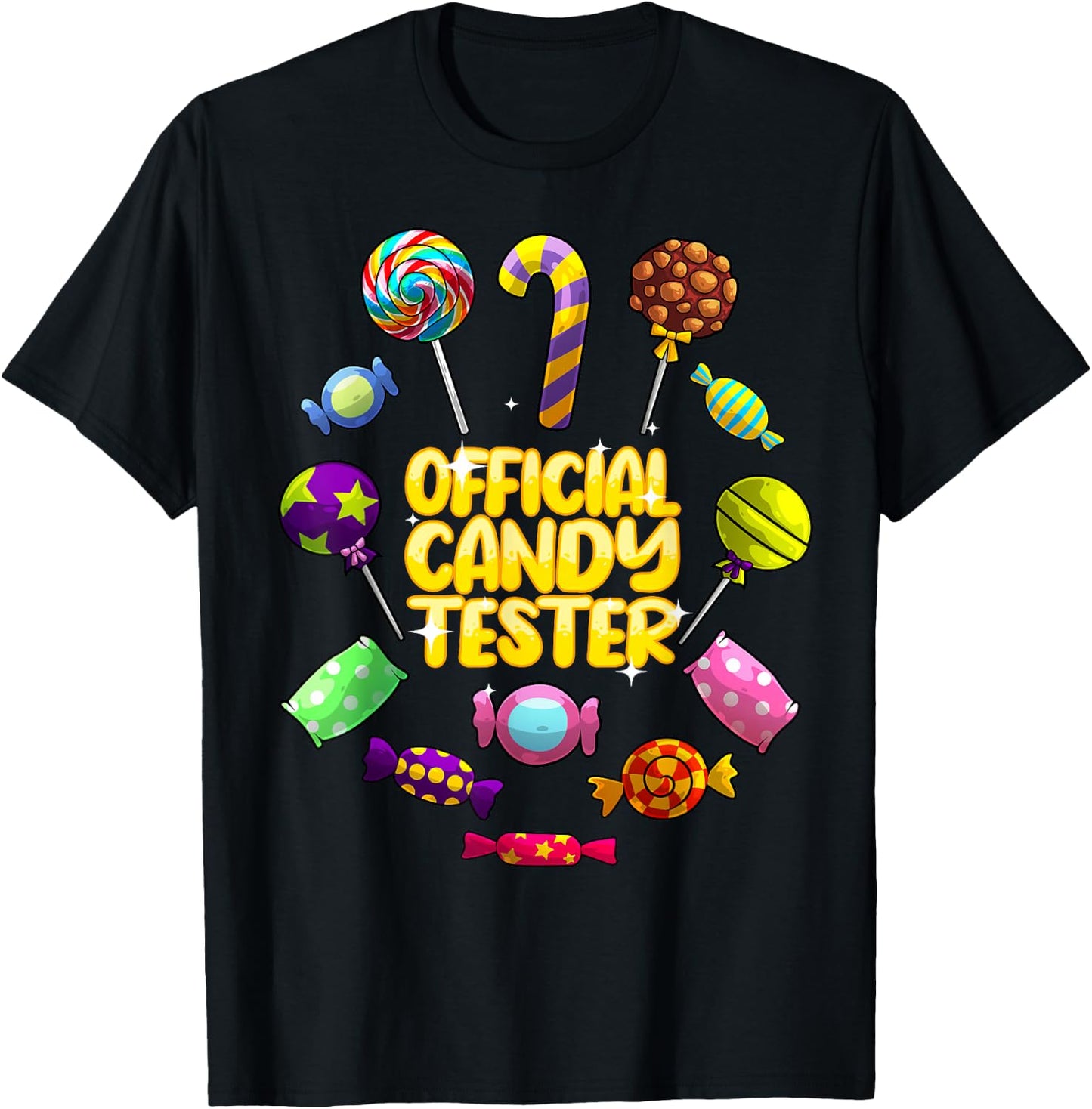Cool Candy for Boys Girls Kids Bar Lollipop Halloween Sweets T-Shirt - T-Shirt | Black