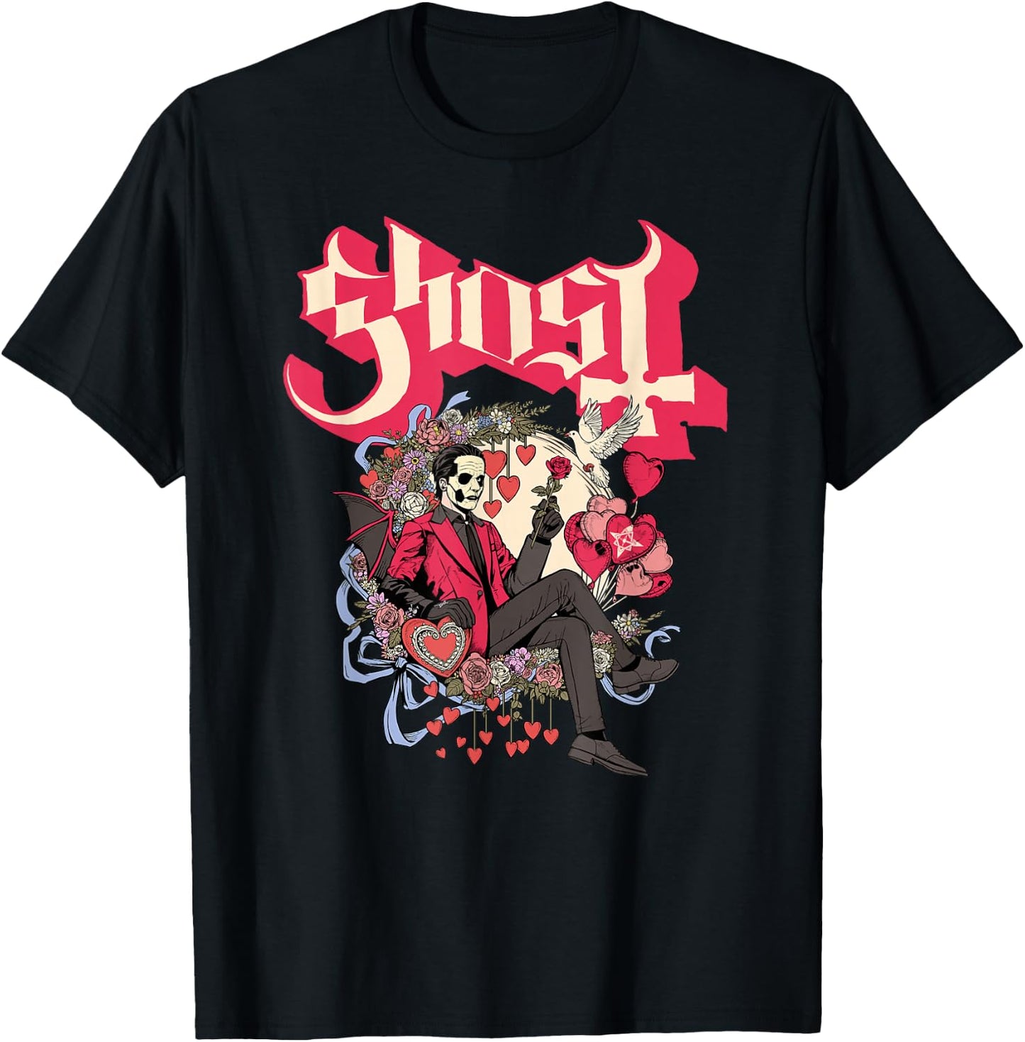 Ghost - Papa Cupid Valentine's Day T-Shirt - T-Shirt | Black