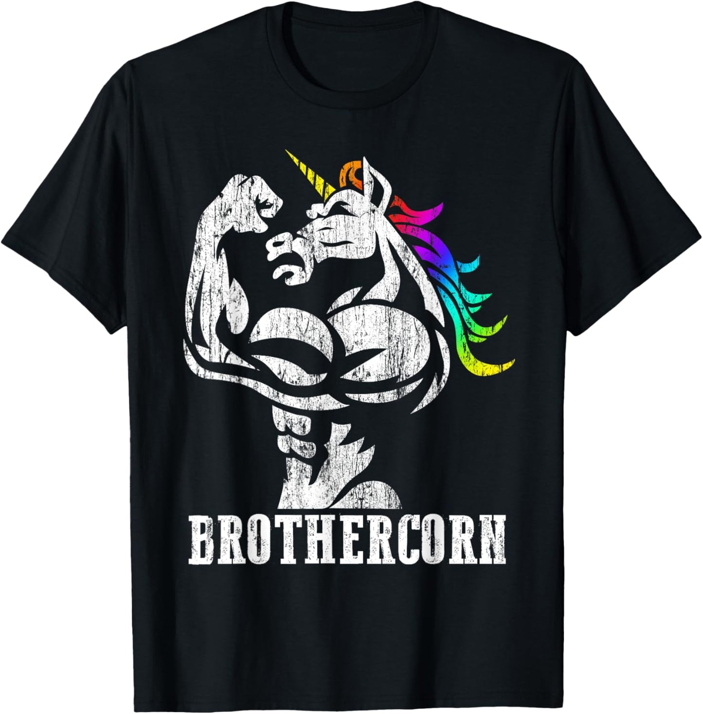Brothercorn Gift Brother of Unicorn Daughter Sister Birthday T-Shirt - T-Shirt | Black