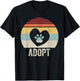 Vintage Retro Adopt Pawprint Dog Cat Pet Shelter Rescue Women Kids T-Shirt - T-Shirt | Black