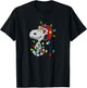 Peanuts - Christmas Snoopy X-Mas Lights T-Shirt - T-Shirt | Black