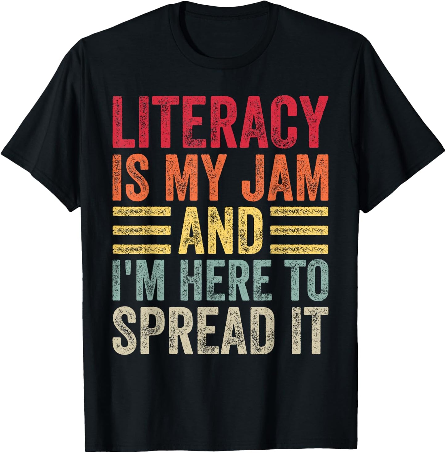Literacy Is My Jam Book Lover Reading for Teacher Librarians T-Shirt - T-Shirt | Black