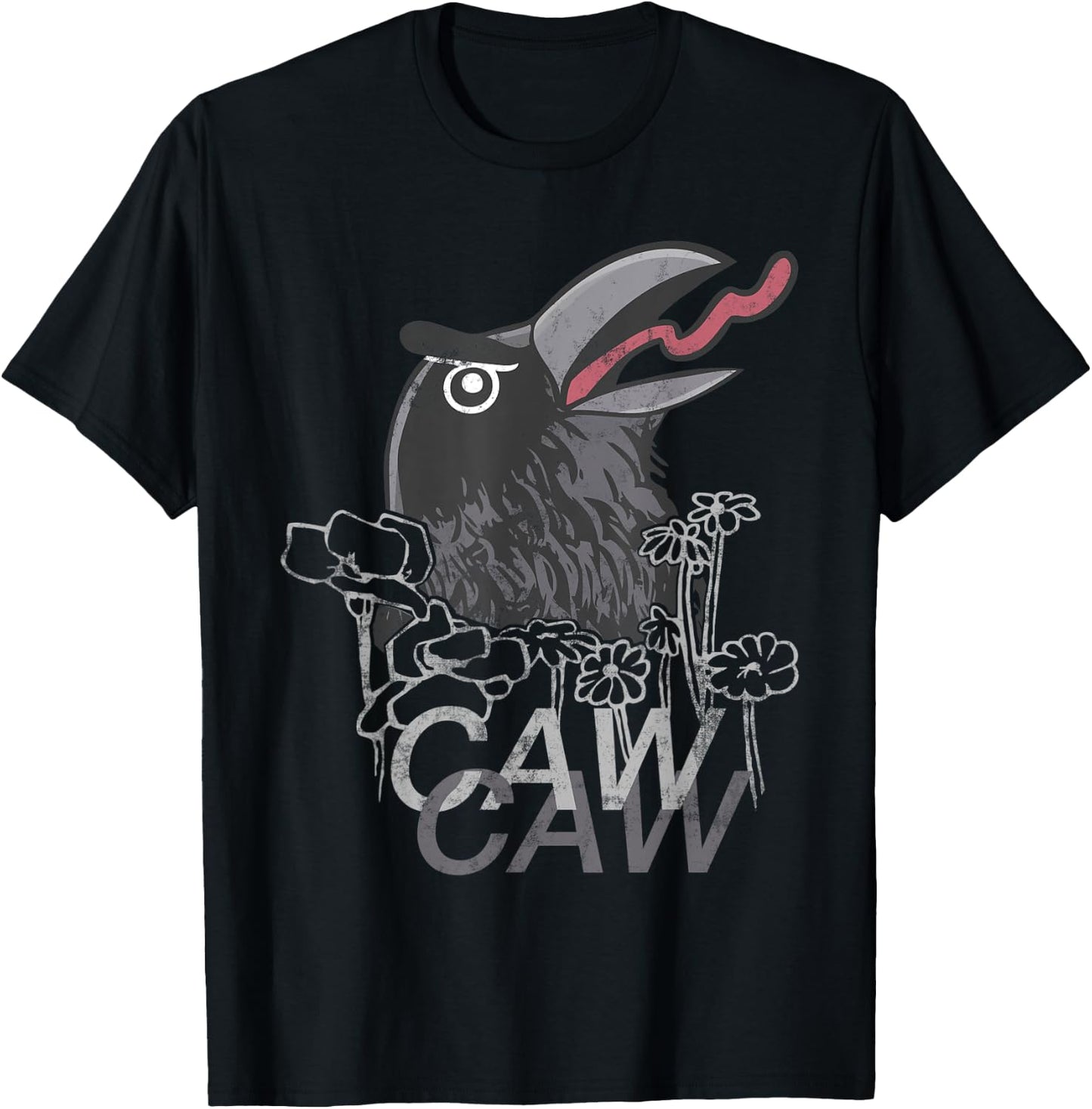 Crow Caw Caw T-Shirt - T-Shirt | Black