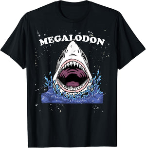 Giant Shark Megalodon Shirt Monster Retro Shark for Kids T-Shirt - T-Shirt | Black