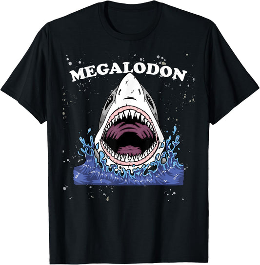 Giant Shark Megalodon Shirt Monster Retro Shark for Kids T-Shirt - T-Shirt | Black