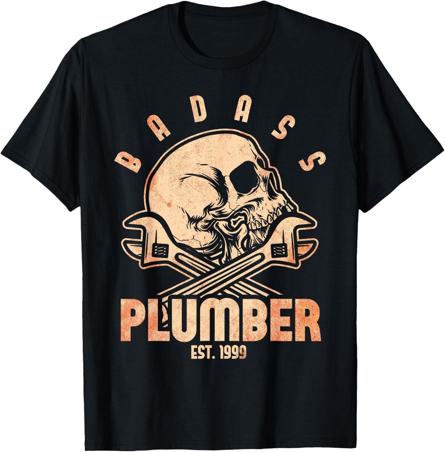 Badass Plumber Est. 1999 Funny Plumbing T-Shirt - T-Shirt | Black