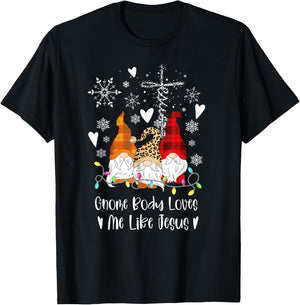 Gnome Christmas Gnome Body Loves Like Jesus Gnomes T-Shirt - T-Shirt | Black