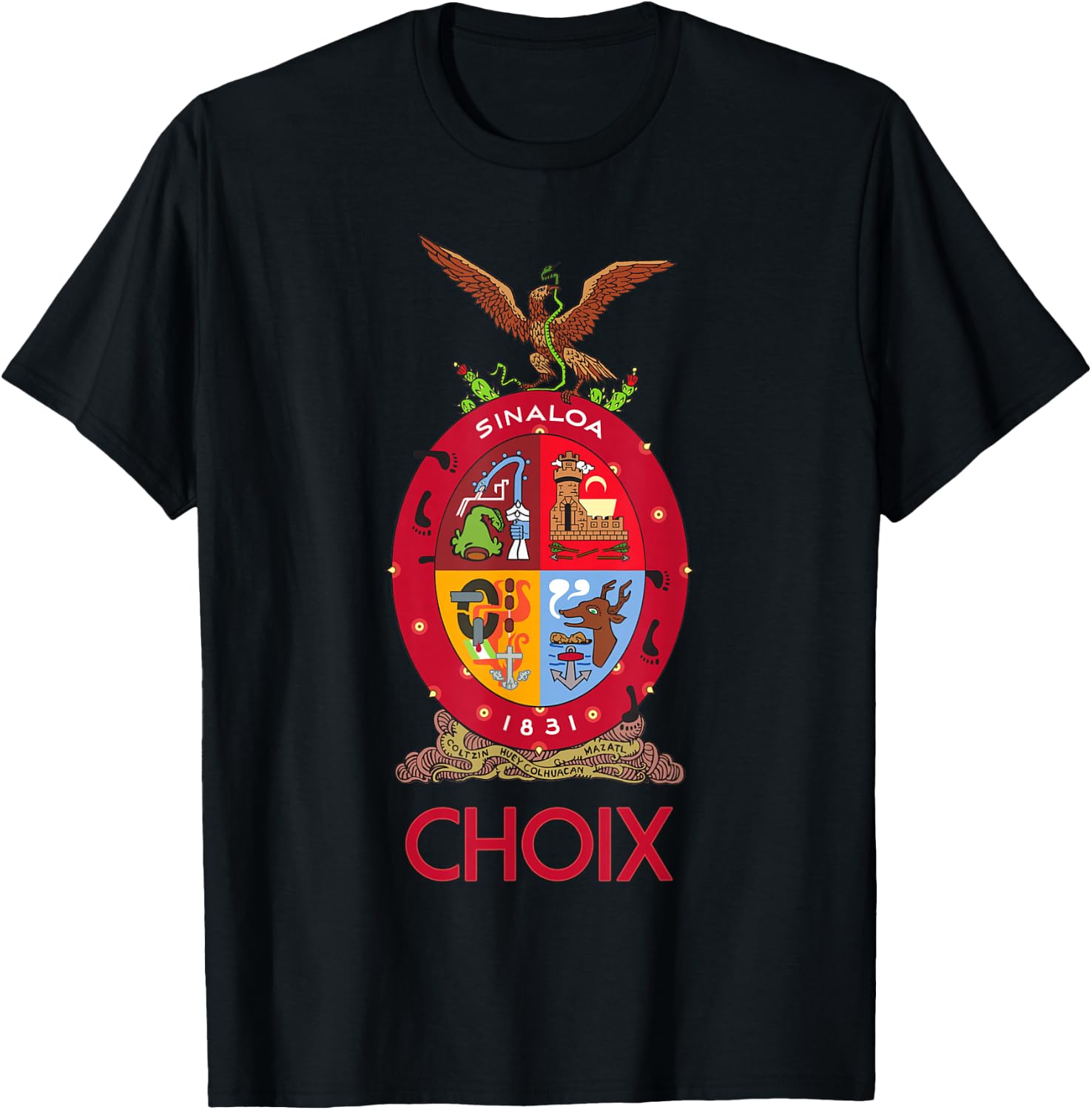 Choix Sinaloa Estado De Mexico Escudo Eagle Aguila T-Shirt - T-Shirt | Black