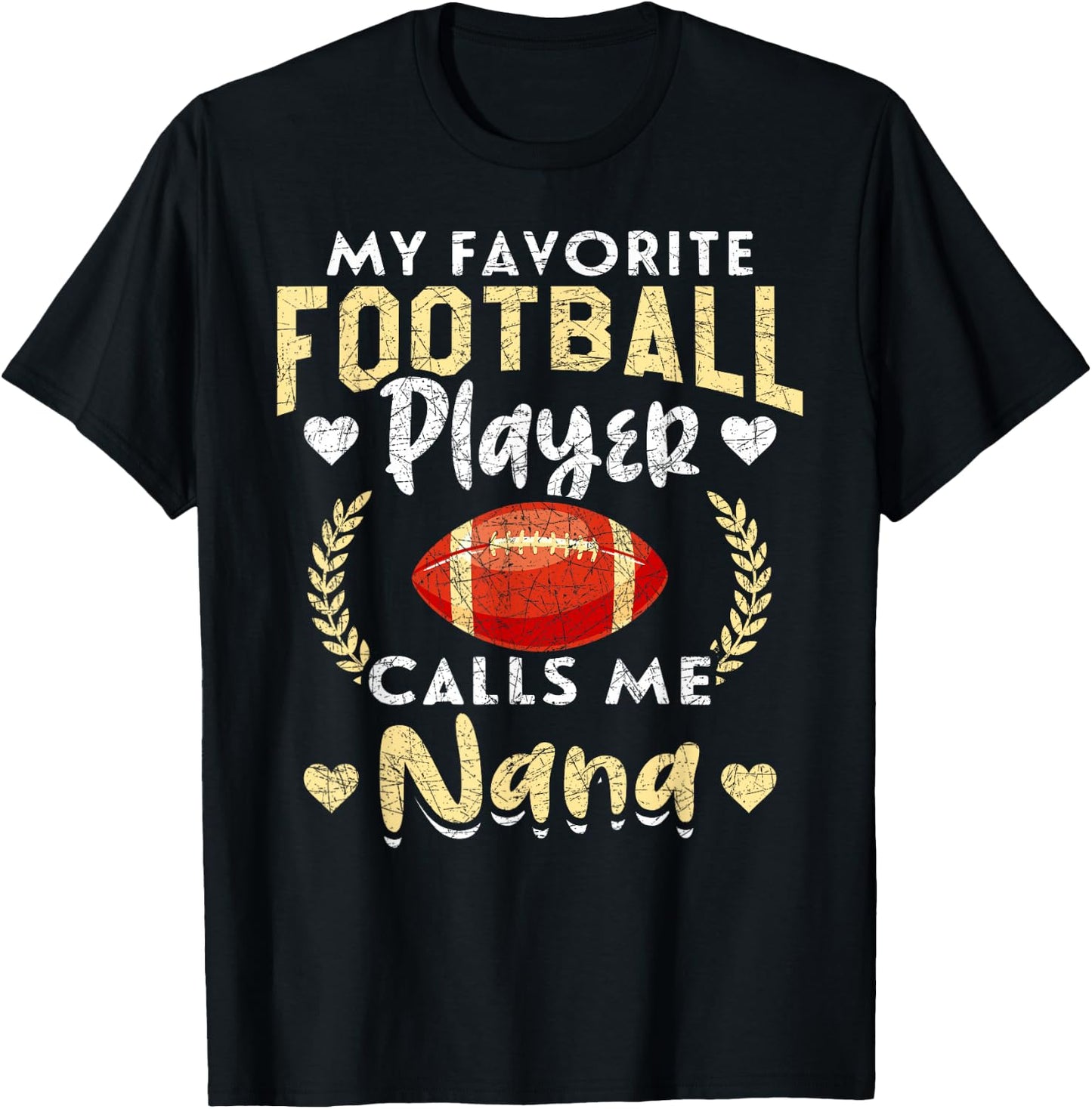 Funny Retired Football Player Grandma Nana American Football T-Shirt - T-Shirt | Black