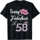 Sassy And Fabulous At 58 58Th Crown Lips Birthday Women Gift T-Shirt - T-Shirt | Black