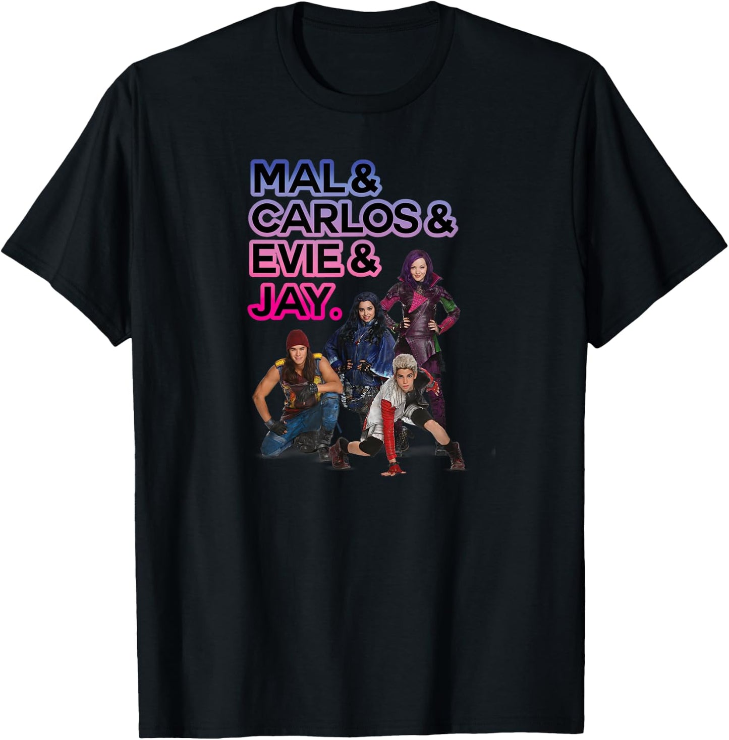 Descendants - Mal, Carlos, Evie, & Jay. T-Shirt - T-Shirt | Black