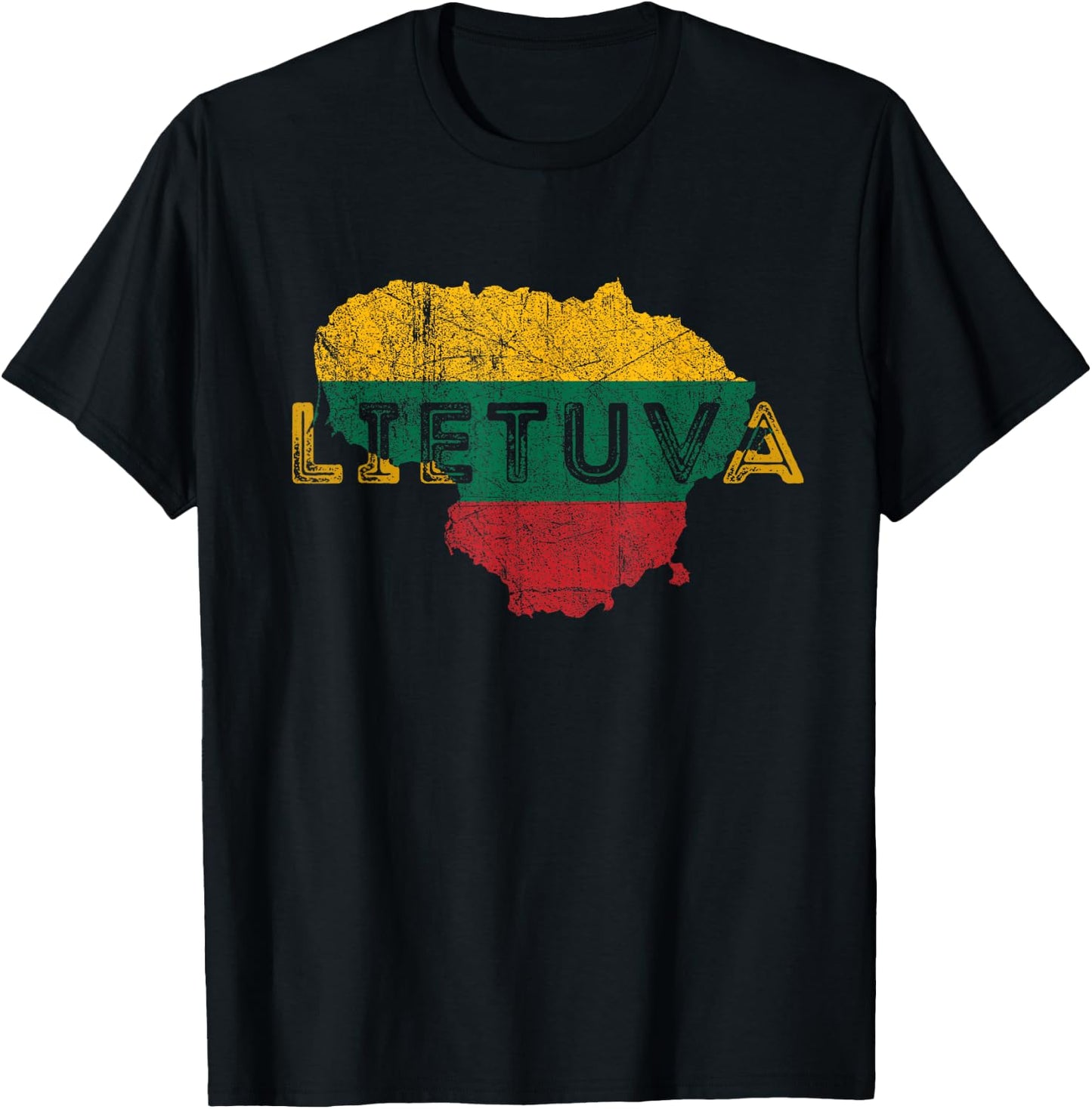 Lithuania Map & Flag Souvenir - Lithuanian Lietuva Souvenir T-Shirt - T-Shirt | Black