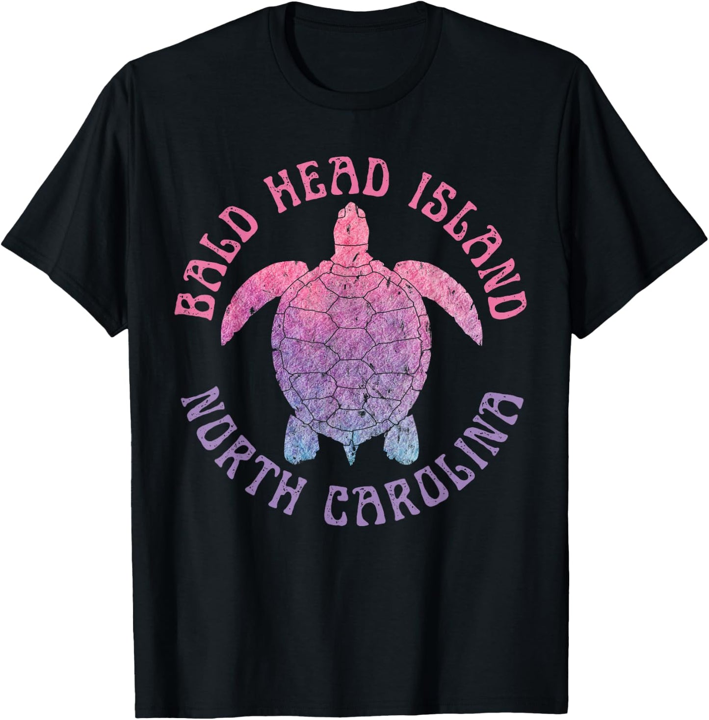 Bald Head Island North Carolina Beach Sea Turtle Cute T-Shirt - T-Shirt | Black