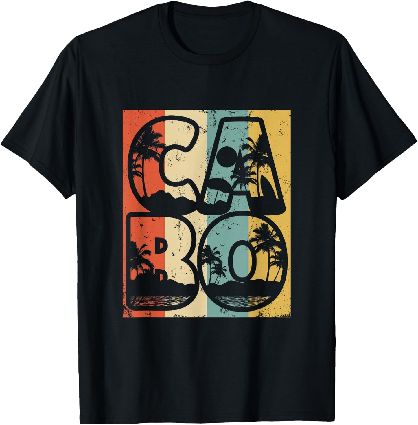Retro Cabo San Lucas Honeymoon T-Shirt - T-Shirt | Black