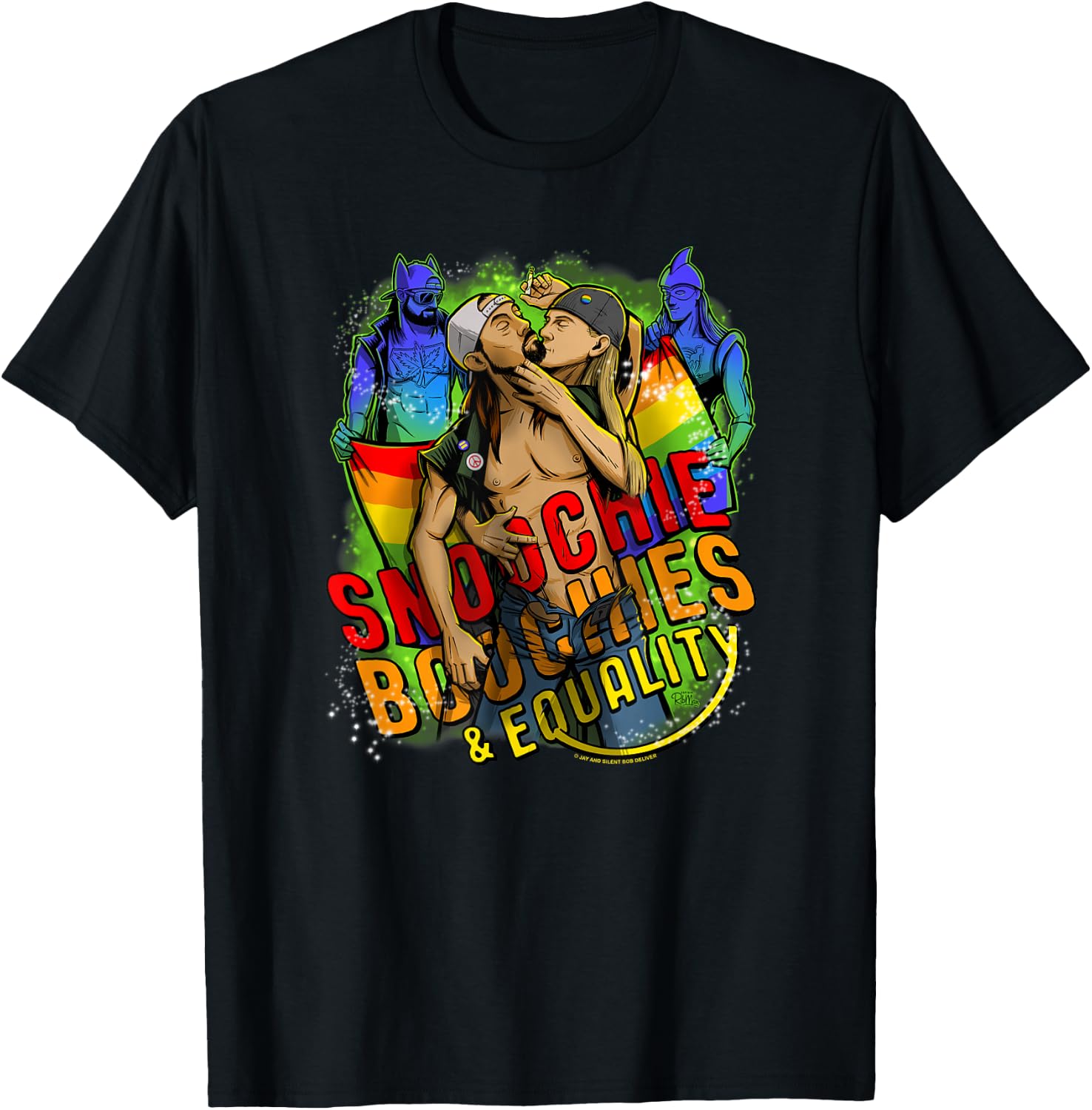 Jay and Silent Bob Pride Snoochie Boochies & Equality T-Shirt - T-Shirt | Black
