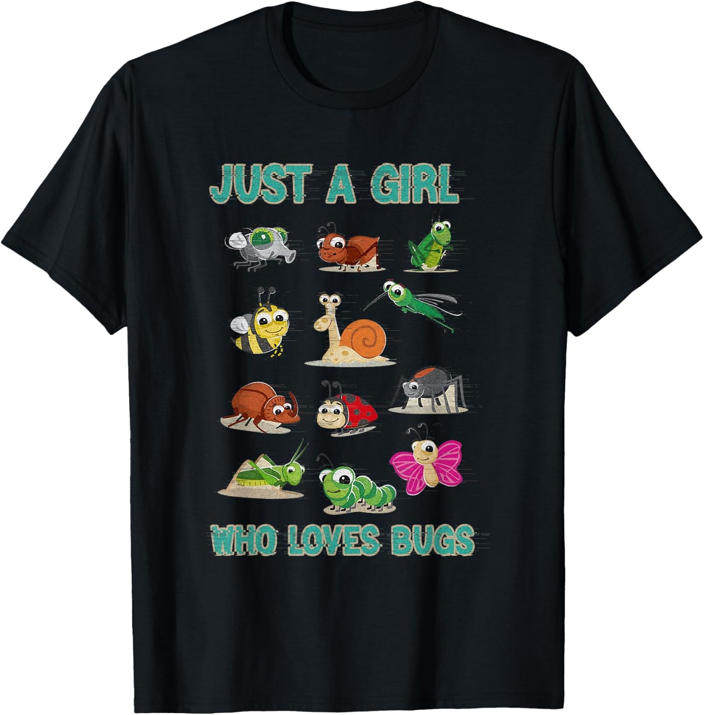 Just A Girl Who Loves Bugs For Insect Lover Designs T-Shirt - T-Shirt | Black