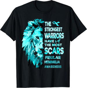 The Strongest Fibular Hemimelia Warriors Have The Most Scars T-Shirt - T-Shirt | Black