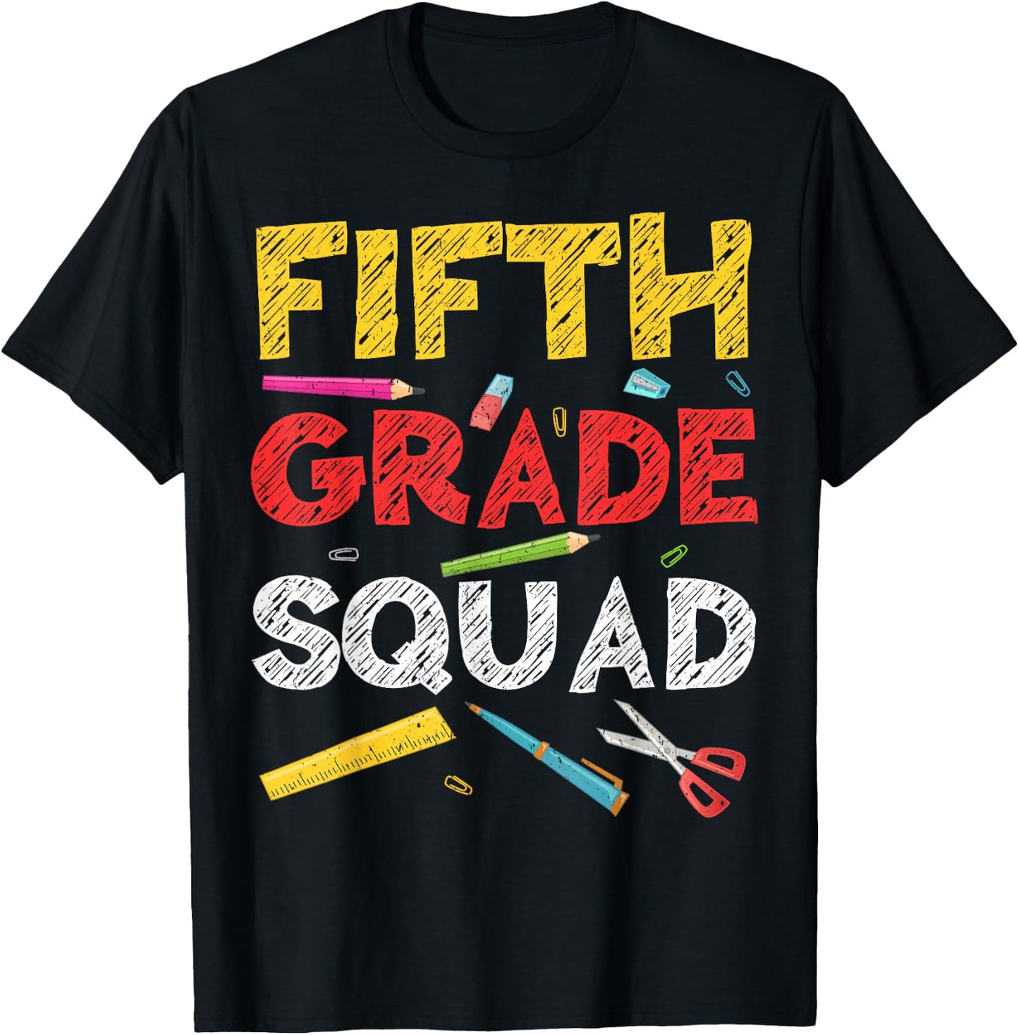 Fifth Grade Squad Shirt 5th Grade Boy Girl Student Teacher T-Shirt - T-Shirt | Black
