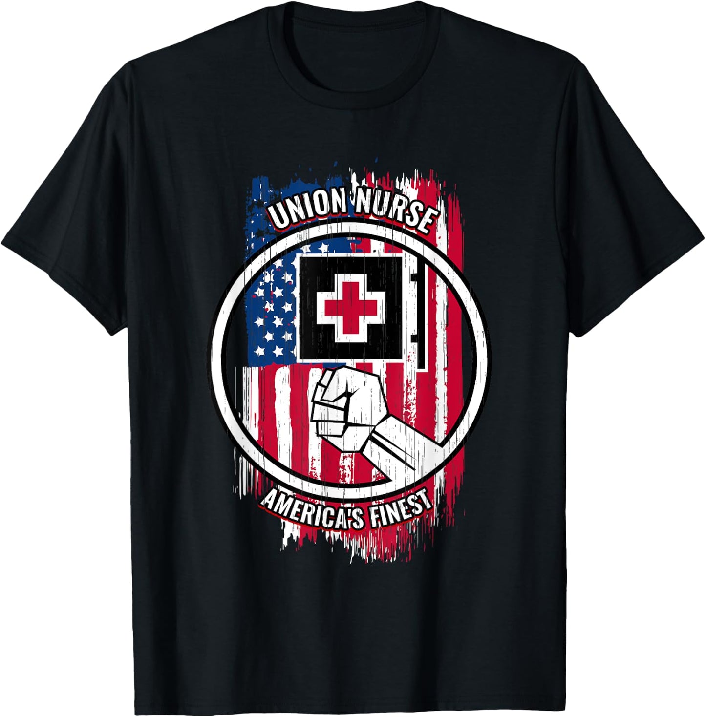 Union Nurse Proud American Gifts Union Nurses T-Shirt - T-Shirt | Black