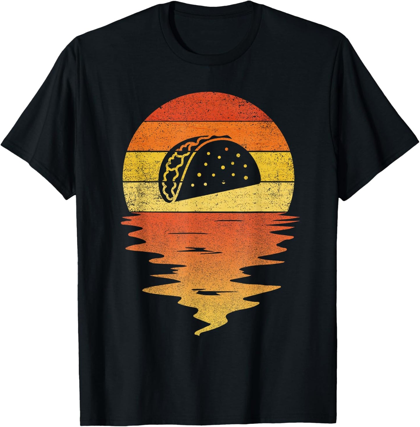 Taco shirt retro sunset 70s vintage Tacos T-Shirt - T-Shirt | Black